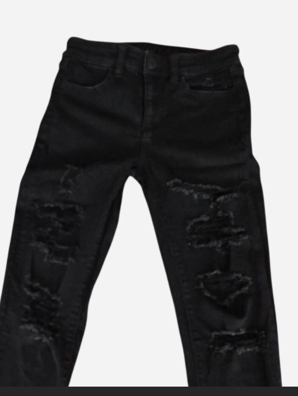 American Eagle black ripped high-rise skinny jeans, jeggings in size 4 REGULAR.